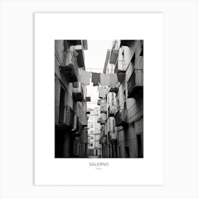 Poster Of Salerno, Italy, Black And White Photo 1 Art Print