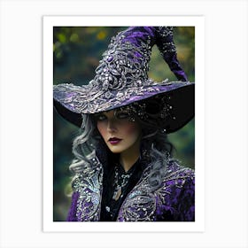 Witch in the magical forest Art Print