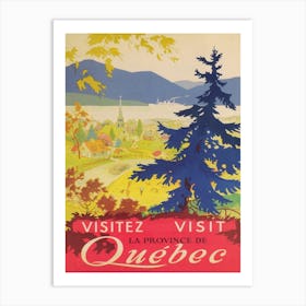 Quebec Canada Vintage TravelPoster Art Print