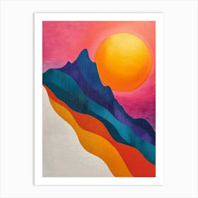 Sunset Over The Mountains 4 Art Print