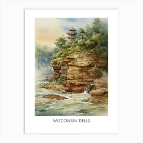 Wisconsin Dells Watercolor 1travel Poster Art Print