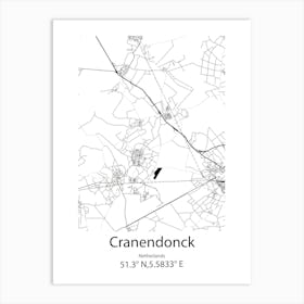 Cranendonck,Netherlands Minimalist Map Art Print