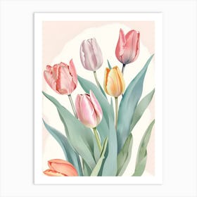 Pastel Tulips Art Print