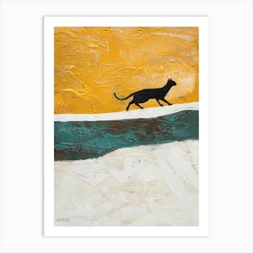 Cat On The Beach Art Print