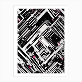 Abstract Black And White Pattern 2 Art Print