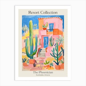 Poster Of The Phoenician   Scottsdale, Arizona   Resort Collection Storybook Illustration 2 Art Print