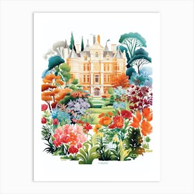 Hidcote Manor Gardens Uk Modern Illustration 4 Art Print