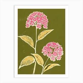 Pink & Green Lantana Art Print
