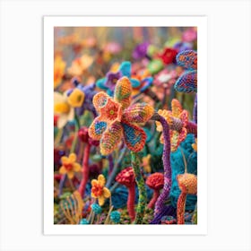 Daffodils Field Knitted In Crochet 5 Art Print