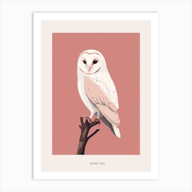 Minimalist Barn Owl 2 Bird Poster Art Print