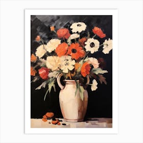 Bouquet Of Flowers, Autumn Fall Florals Painting 2 Art Print