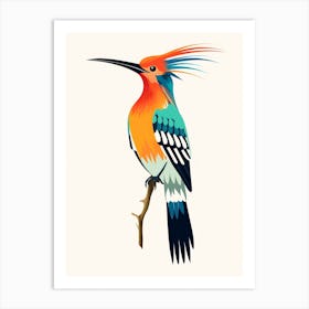 Colourful Geometric Bird Hoopoe 2 Art Print
