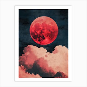 Red Blood Moon Art Print