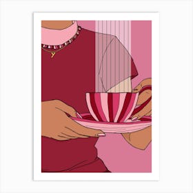 holding a Cup Of Tea Art Print