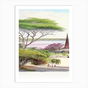 Nusa Dua Indonesia Soft Colours Tropical Destination Art Print