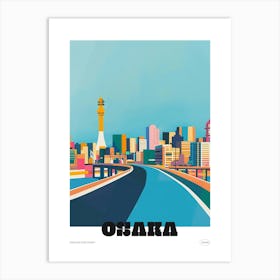 Osaka Japan 3 Colourful Travel Poster Art Print