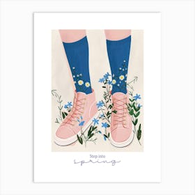 Step Into Spring Flowers And Sneakers Spring 6 Art Print