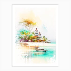 Gili Islands Indonesia Watercolour Pastel Tropical Destination Art Print