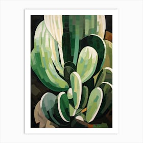 Modern Abstract Cactus Painting Echinocereus Cactus 1 Art Print