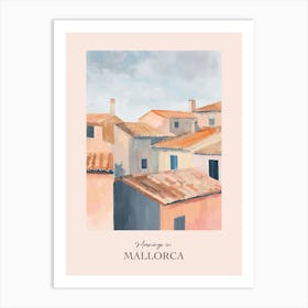 Mornings In Mallorca Rooftops Morning Skyline 2 Art Print