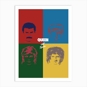 Queen Hot Space Wallpaper Art Print