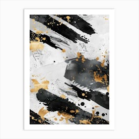 Abstract Black And Gold Painting 34 Art Print