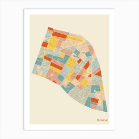 Paris France 3rd Arrondissement Neighbourhood Map Art Print