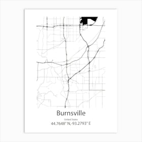 Burnsville,United States Minimalist Map 1 Art Print