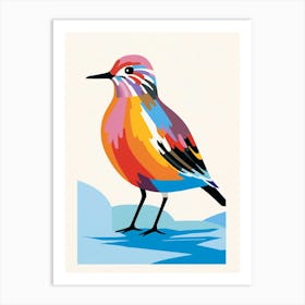 Colourful Geometric Bird Dunlin 2 Art Print