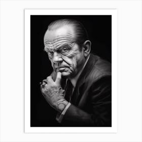 Gangster Art Frank Costello The Departed B&W 4 Art Print
