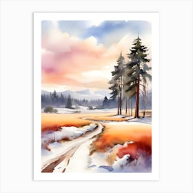 Watercolor Landscape Painting .2 Art Print