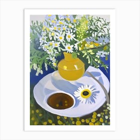 Chamomile Spices And Herbs Oil Painting Art Print