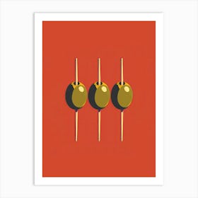 Cocktail Olives Bar Cart Art Print