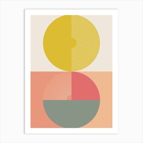 Mid Mod Geometry Abstract 2/2 - Peach Fuzz Art Print