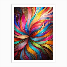 Abstract Colorful Flower Art Print