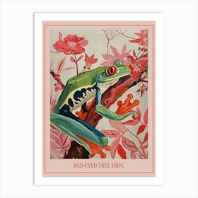 Floral Animal Painting Red Eyed Tree Frog 2 Poster Art Print