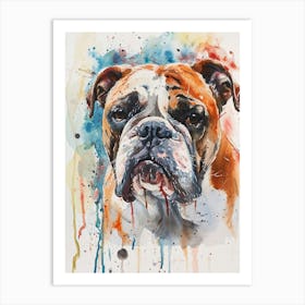 Bulldog Watercolor Painting 4 Art Print