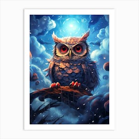 Owl In The Sky Art Print