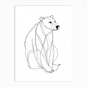 Polar Bear animal lines art Art Print