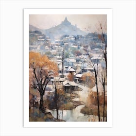 Winter City Park Painting Hangang Park Seoul 2 Art Print