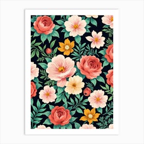 Seamless Floral Pattern Art Print