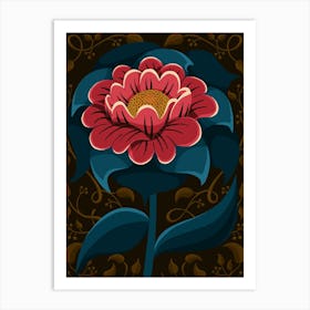 Flower On A Dark Background Art Print