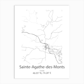 Sainte Agathe Des Monts,Canada Minimalist Map Art Print