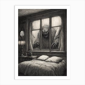 Monster In The Window Art Print