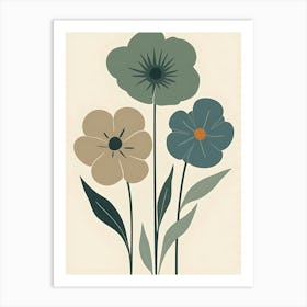 Three Flowers 21 Art Print