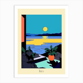 Poster Of Minimal Design Style Of Ibiza, Spain 4 Art Print