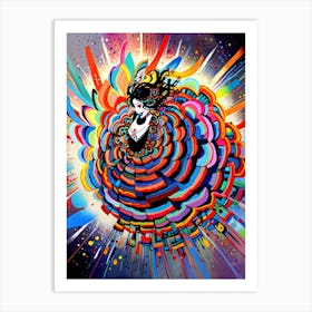 Girl In A Colorful Dress Art Print