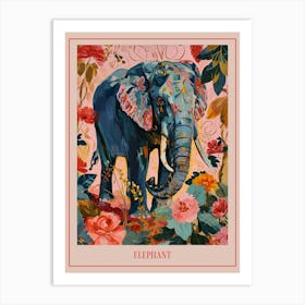 Floral Animal Painting Elephant 4 Poster Art Print