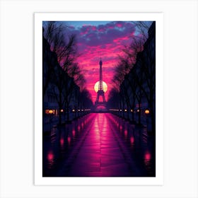 Sunset In Paris 2 Art Print