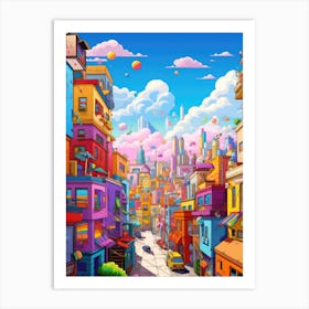 Cartoon City 1 Art Print